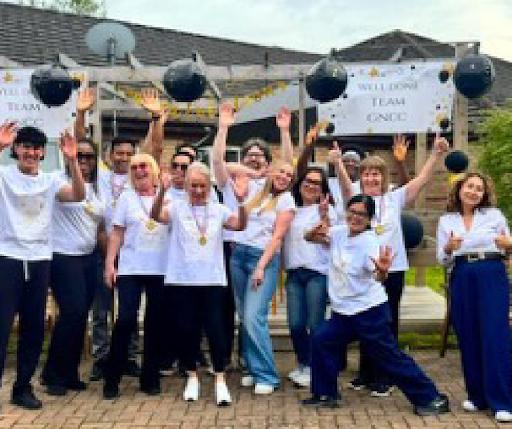 gilmerton care home team celebrating